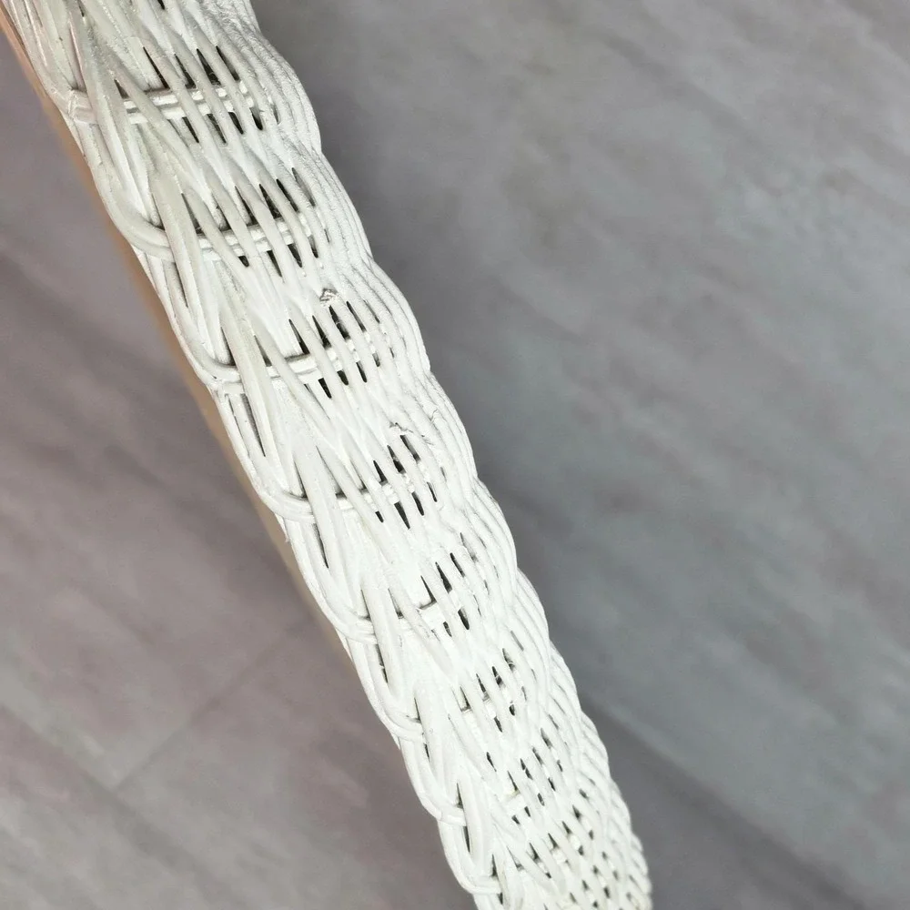 Heart White Wicker Wall Mirror Cottagecore Shabby Chic Rustic Boho 18x18